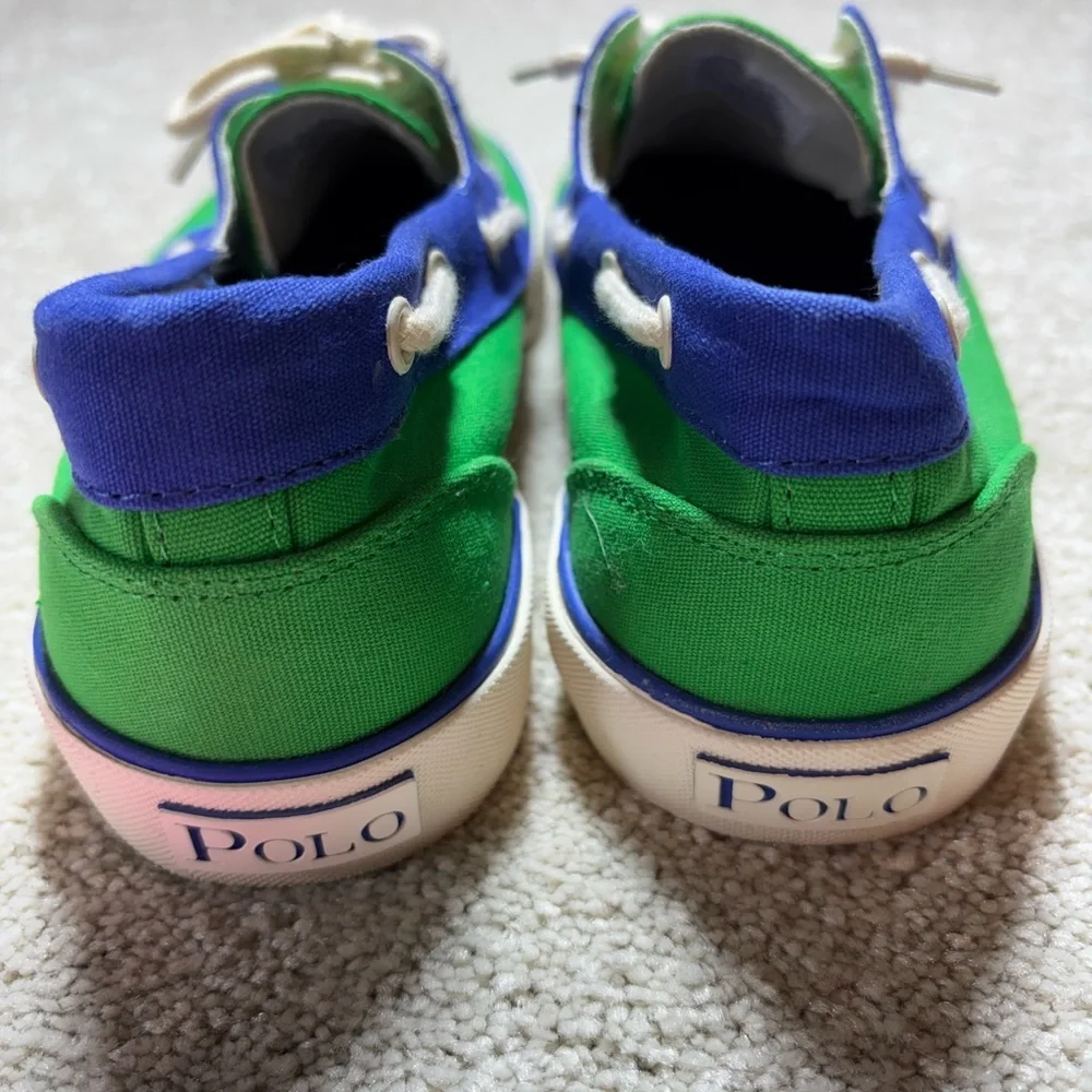 Ralph‎ Lauren men’s blue/green boat shoes sz 8